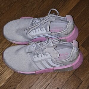 Adidas NMD_R1 Light Gray & Pink Sneakers